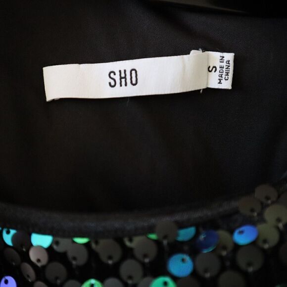 SHO by Tadashi Shoji Sz Small Shamrock Sequin Above The Knee Body-Con Dress - Picture 9 of 16